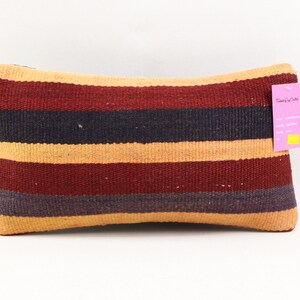 copertura del cuscino kilim lombare cuscino di lana fatto a mano decorazione boho cuscino cuscino turco cuscino di lana biologica 8x16 pollici copertura del cuscino no 769