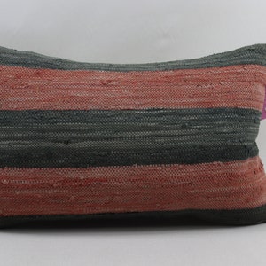 lumbar kilim pillow bohemian kilim pillow handmade vintage kilim pillow boho decor pillow turkish kilim pillow 16x24 pillow cover no 1619