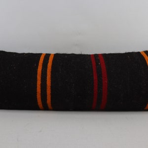 gestreept decor kilim kussensloop nomadische wollen kussen lumbale kussen handgemaakte wollen kussen biologisch kussen 12x36 inch kussensloop nr 1308