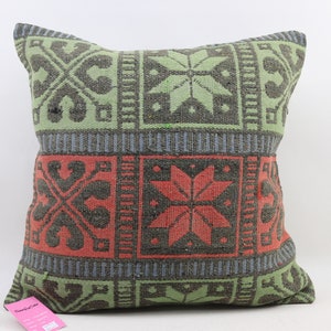 kelim cushion boho decor pillow turkish pillow home decor pillow couch kilim pillow decorative pillow cover 20x20 kilim pillow cover no 1556