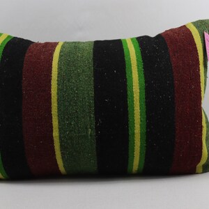 rustic kilim pillow bench pillow turkish kilim pillow home decor pillow handmade wool kilim pillow couch pillow 16x24 pillow cover no 1702