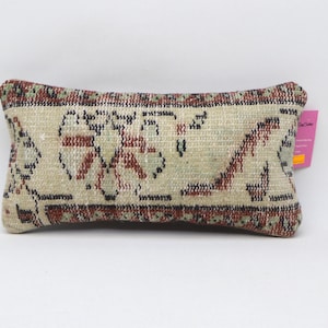 Capa de almofada de lã artesanal turca, boho, travesseiro costeiro, lombar, decoração de casa, 8x16 polegadas, capa de travesseiro não 1000