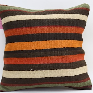 kilim turco cuscino del divano boho kilim cuscino decorativo kilim cuscino del divano kilim cuscino a righe kilim cuscino 16x16 pollici copertura del cuscino no 2032
