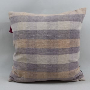 turkish kilim pillow striped boho pillow decorative kilim pillow multicolor pillow natural pillow 16 x 16 inch kilim pillow cover no 3470