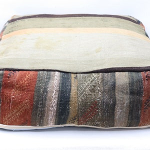 Handwoven kilim pillow pouf, Home decor puffs, Kilim footstool, Kilim beanbag, Decorative pouf, Pouffe cover, 24x24 height 8 inches 476