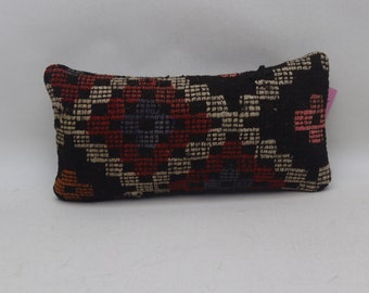 handcraft kilim pillow anatolian kilim pillow nomadic kilim pillow turkish kilim pillow kelim kissen sofa pillow 8x16 pillow cover no 1428