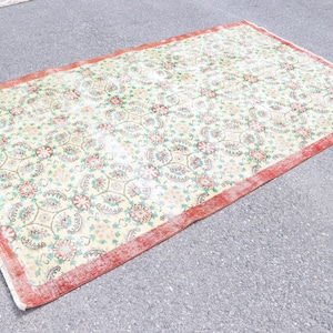 Large area rug, Turkish rug, Vintage rug, Boho decor rug, Tribal rug, Wool rug, Oushak rug 5.5 x 9.1 ft Handmade aztec rug, TR4903