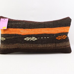 home decor kilim pillow cover bohemian decor pillow lumbar pillow 10x20 handmade wool pillow decorative pillow turkish pillow cover no 2705