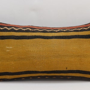 almohada kilim turca almohada kilim lumbar almohada de cama almohada tribal almohada de lana hecha a mano almohada de anatolia 10x20 pulgadas funda de almohada no 1076
