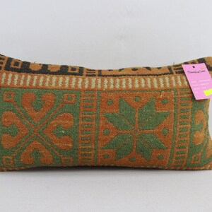 handmade wool kilim pillow cover rustic decor pillow boho decor pillow corner pillow turkish pillow 10x20 lumbar kilim pillow cover no 2154