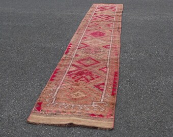 Runner rug, Herki rug, Vintage rug, Bohemian rug, Hallway rug, 2.6 x 12.1  Ft Entryway rug, Boho rug, Round rug, Turkish rug, Carpet, TR2675