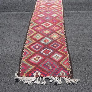 Turkish runner rug, Herki rug, Home Decor rug, Vintage rug, Bohemian rug, Oriental rug, Handmade rug,2.8 x 11 ft Decor rug TRV1956
