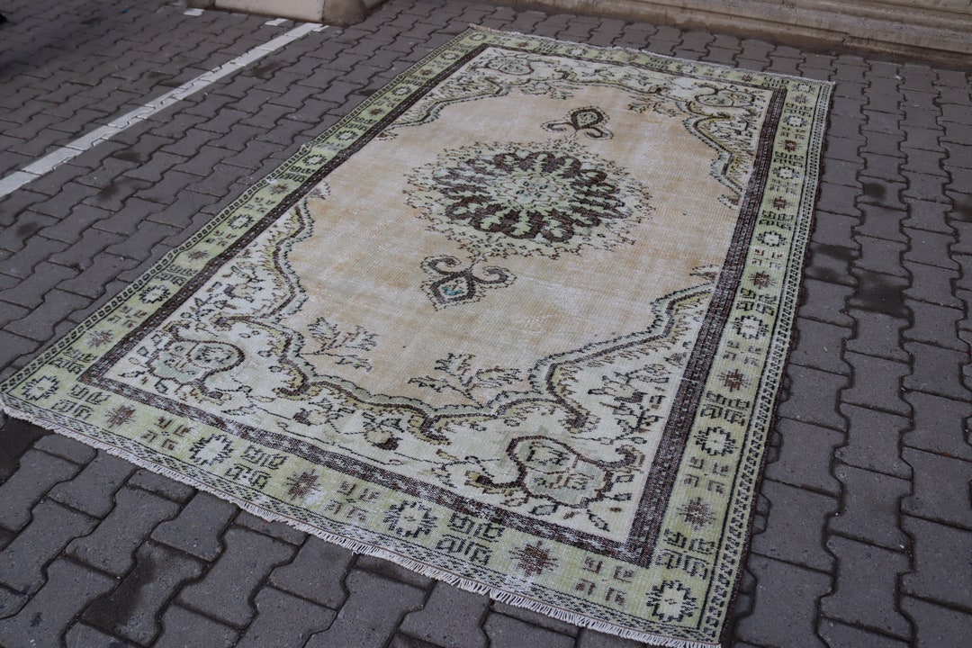 Beige Large Rug, Livingroom Rug, Vintage Boho Rug, Boho Decor Rug Wool ...