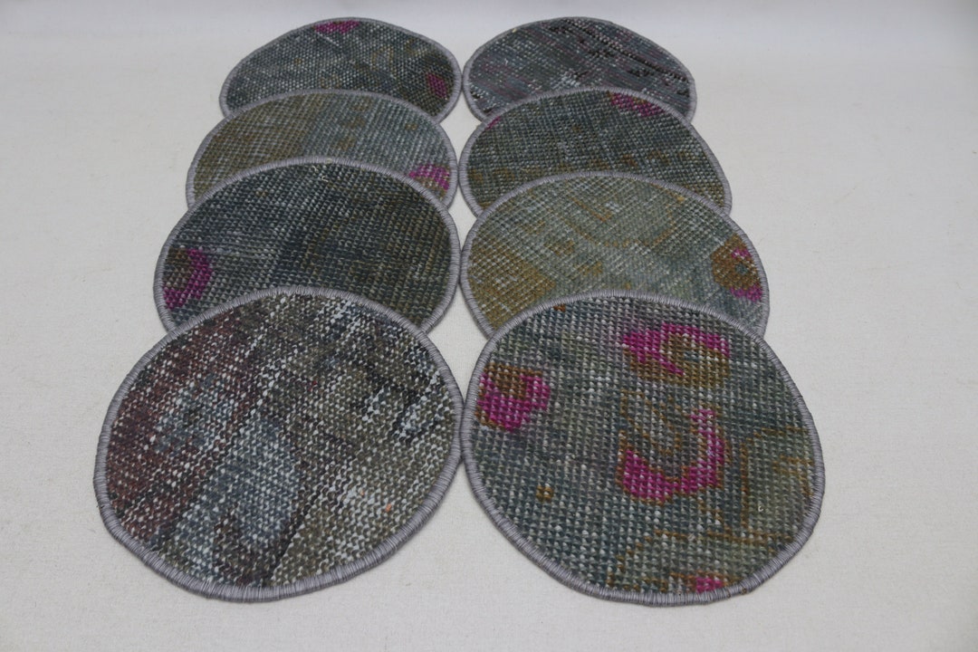 8 Pieces Handwoven Wool Table Mat Carpet Supla Set Kitchen Etsy