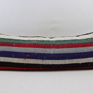 turkish kilim pillow cover home decor pillow anatolian pillow handmade wool pillow striped pillow 12x36 kilim inches pillow cover no 1130