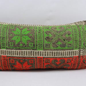 Cuscino lombare kilim, cuscino da letto fatto a mano, cuscino boho, cuscino kilim turco, cuscino kilim decorativo 12x24 pollici, federa n. 2035