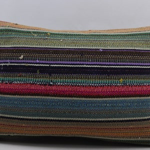 boho decor kilim pillow cover lumbar pillow organic wool pillow tribal pillow throw pillow turkish kilim pillow 16x24 pillow cover code 1423