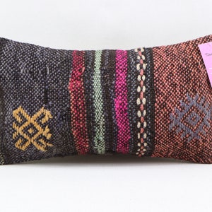 copertura del cuscino decorativo kilim cuscino a strisce arredamento rustico cuscino decorazioni per la casa cuscino cuscino di lana fatto a mano 8x16 pollici copertura del cuscino no 894