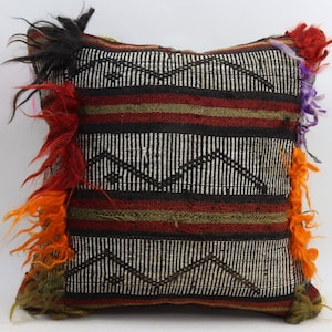 Ethno Kelim Kissen natürliches Sofakissen Wolle Sofa Kelim Kissen Home Decor Kissen Boho Kissen 40 x 40 cm Kelim Kissenbezug no 2571