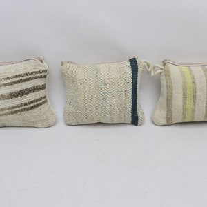 Handmade purse, Makeup bag 3 pieces Kilim purse, Turkish kilim wallet 7x9 inches Authentic purse, Vintage purse, Women wallet, Coin pouch, 2