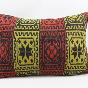 nomadic kilim pillow lumbar kilim pillow handmade vintage kilim pillow boho decor pillow turkish kilim pillow 16x24 pillow cover no 1798