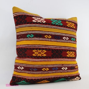 oversize kilim pillow oriental kilim pillow handmade kilim pillow floor pillow  throw decor kilim pillow 24x24 kilim pillow cover no 628