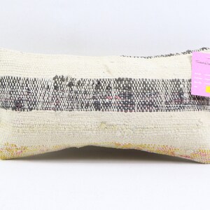 Capa de almofada kilim de lã artesanal turca, boho, travesseiro costeiro, lombar, decoração de casa, 8x16 polegadas, capa de travesseiro no 839