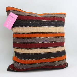 Anatolische kelim kussen organische boho kussen lumbale kussen home decor kussen patio decor kelim kussen 16 x 16 inch kilim kussensloop nr 3642