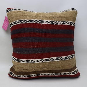 geometric kilim pillow cover ethnic decor pillow handmade kilim pillow turkish pillow decorative pillow 18x18 kilim pillow cover no 2112