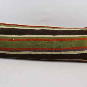 turkish kilim pillow cover home decor pillow anatolian pillow handmade wool pillow striped pillow 12x36 kilim inches pillow cover no 1066