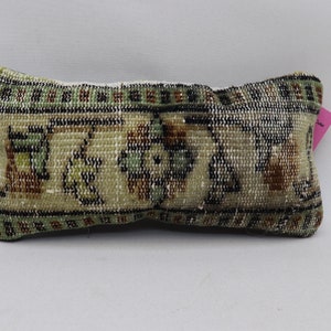 Bloemenkussen, Turks tapijt kussen, Handgeweven kussen, Anatolisch kussen, Boho home design, Sofa kussen, 8x16 inch Gooi kussensloop nr. 1321