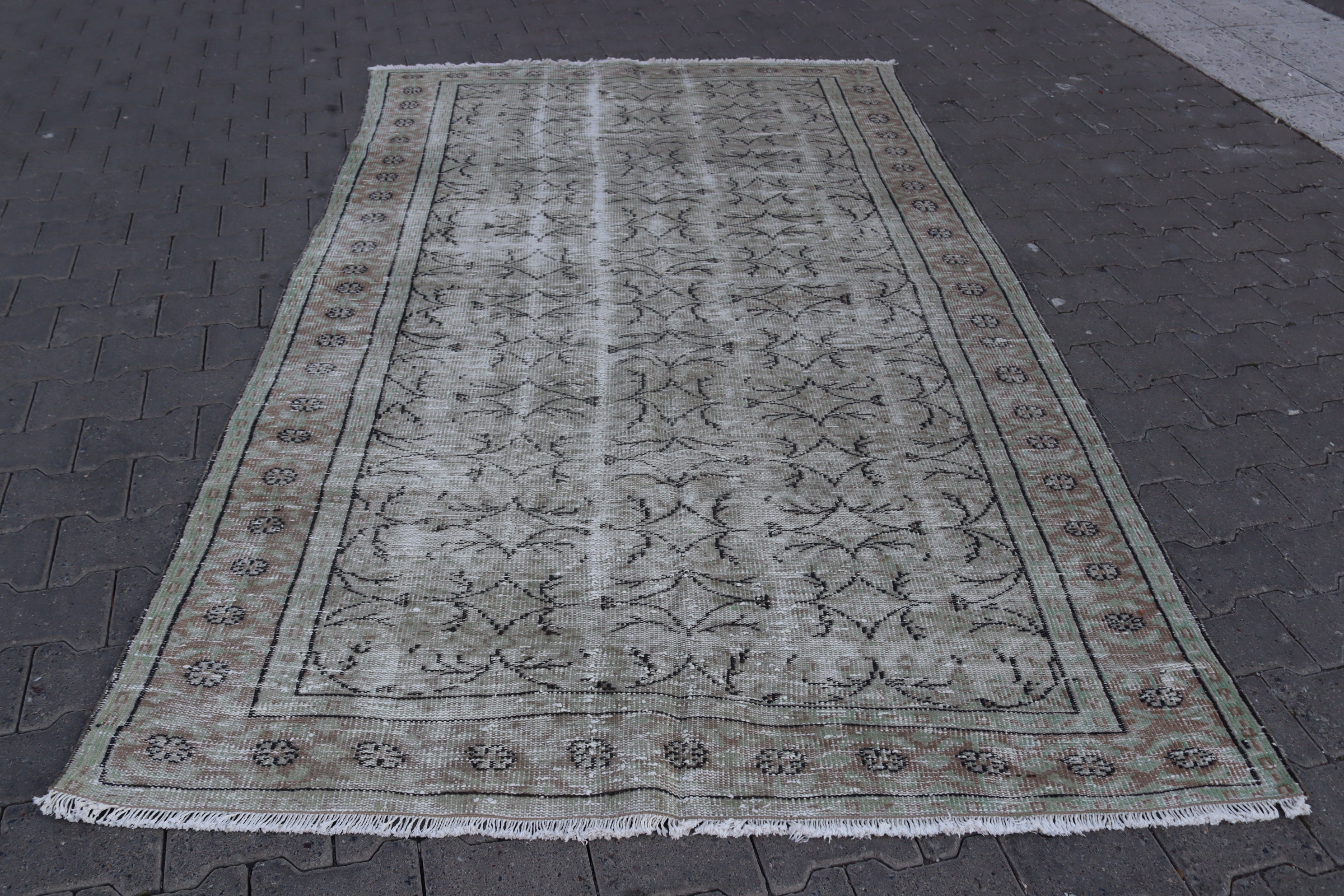 Pale Turkish Rug Large Area Rug Vintage Rug Coastal Rug | Etsy