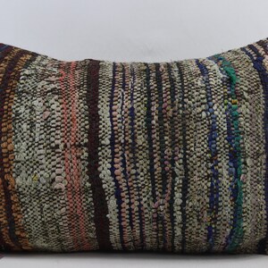 handmade wool kilim pillow anatolian kilim pillow natural kilim pillow decorative pillow lumbar throw pillow 16x24 pillow cover no 1234