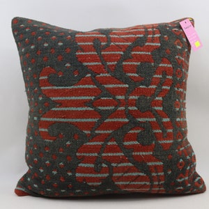 throw kilim pillow cover turkish handmade wool pillow organic kilim pillow boho wedding decor pillow 20x20 inch kilim pillow cover no 1086