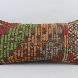 lumbar kilim pillow livingroom decor handmade throw pillow boho wedding decor pillow turkish pillow cecim pillow 10x20 pillow cover no 2054