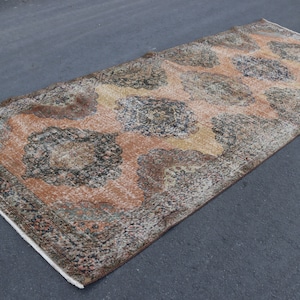 FREE SHIPPING 4.8 x 12.5 ft turkish runner rug, handmade rug,, oushak rug , vintage rug , nomadic rug , anatolian rug , aztec rug TR0360