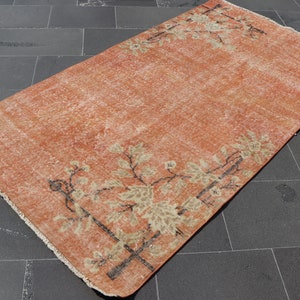 Turkish Area rug, Oushak rug, Home Decor rug, Vintage rug, Bohemian rug, Oriental rug, Handmade rug, Wool rug 3.5 x 6.6 ft Decor rug TRV0577