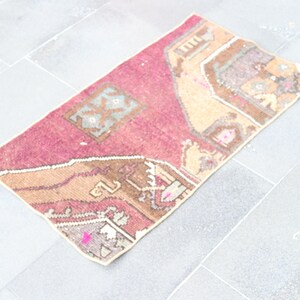 Handmade rug, Turkish rug, Vintage rug, Oushak rug, Bathmat rug, Small area rug, Doormat rug, Wool rug, 1.6 x 3.0 Ft. Farmhouse rug, TR5527