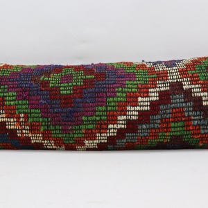 Aztec pillow, Bohemian kilim pillow, Handmade wool kilim pillow, Nomadic kilim pillow, Lumbar boho pillow, 12x36 inches pillow cover no 752