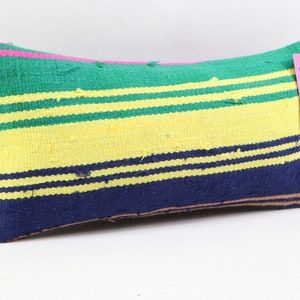 fodera per cuscino boho kilim cuscino lombare cuscino di lana fatto a mano cuscino boho decor cuscino turco decorativo 8x16 pollici fodera per cuscino n. 901