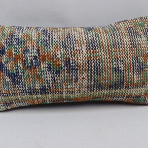 Copricuscini turchi decorativi, cuscino orientale, arredamento Boho, cuscino tappeto di lana, cuscini lombari Cuscino etnico 8x16 pollici federa n. 1307