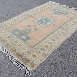 Turkish rug, Oushak rug, Floor rug, Handmade rug, Vintage rug, Bohemian rug, Interior desing, Home decor, Anatolian rug, 5.5 x 8.6 ft TR4515
