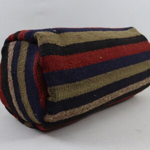 living room decor kilim pillow natural wool lumbar pillow handmade bolster pillow antique throw pillow 8x16 inch kilim pillow cover no 169
