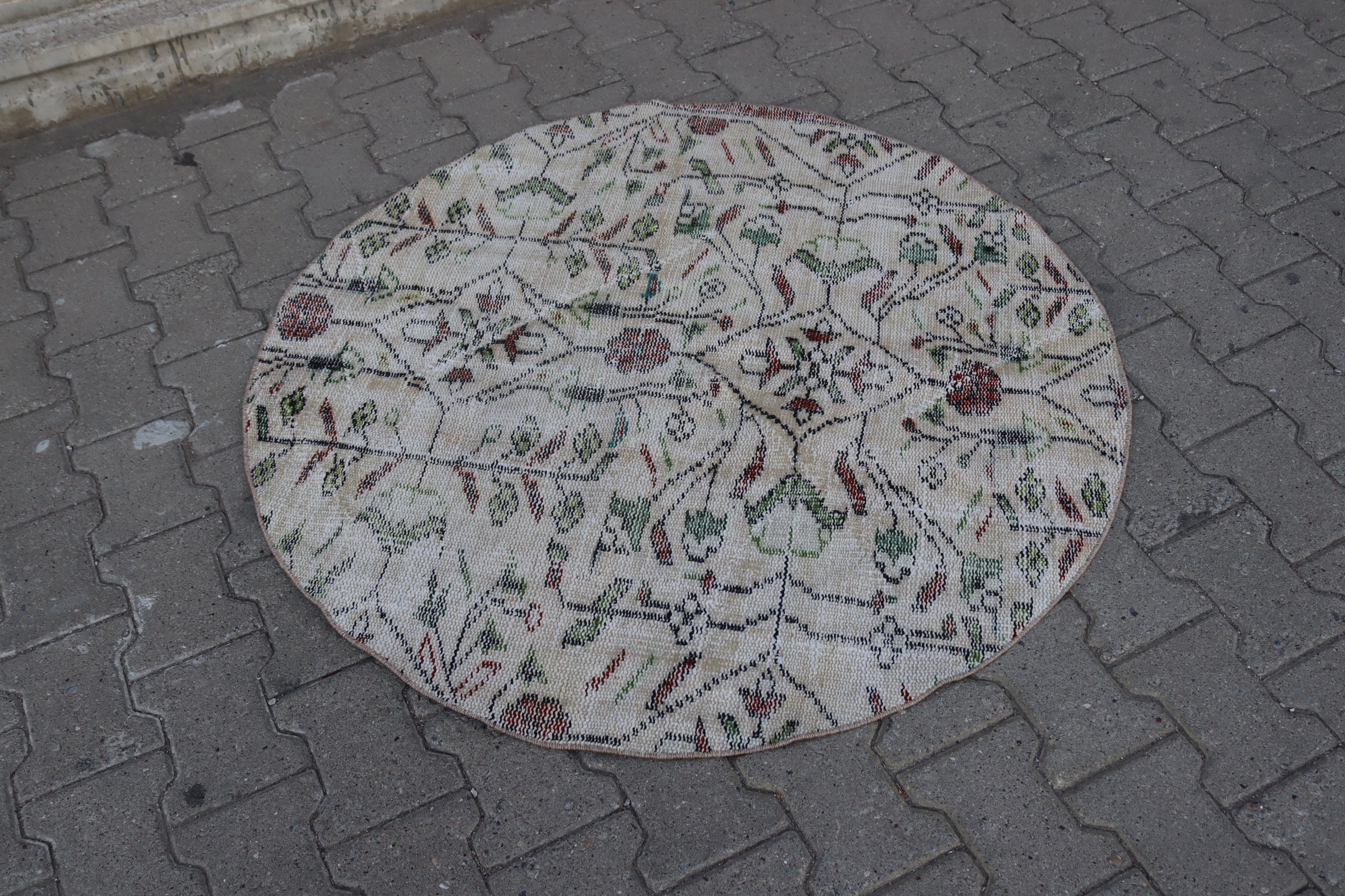 ベージュ　ヴィンテージラグ　トルコラグ トルコ ヴィンテージラグ 大判 ブラウン ベージュ