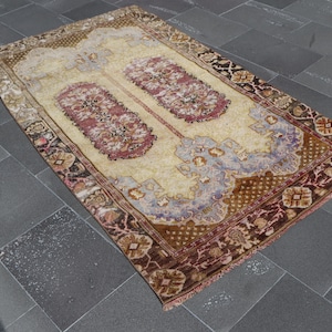 turkish rug, nomadic area rug, vintage rug, large rug, handknotted rug, boho decor rug, turkey rug, livingroom rug, 3.5 x 6.3 ft TRV0693