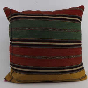 Turkish pillow cover, Kilim pillow cover, Home decor, Organic wool pillow, Handmade pillow cover, Boho decor, 28x28 inch pillow cover no 331