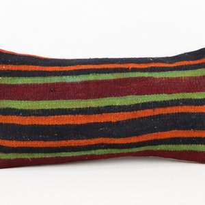handmade wool kilim pillow cover rustic decor pillow boho decor pillow corner pillow turkish pillow 10x20 lumbar kilim pillow cover no 1769