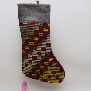 decorative kilim christmas stocking 11x18 christmas stocking fireplace decorative santa socks ethnic christmas gift wall decor socks No 1071