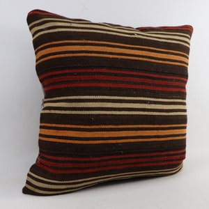Turkish pillow cover, Handmade pillow cover, Organic wool pillow, Floor pillow, Home decor, Bohemian pillow, 28x28 inch pillow cover, no 305