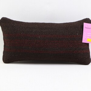 Copertura del cuscino kilim di lana intrecciata a mano turca, cuscino da tiro, cuscino kelim anatolico, cuscino lombare, cuscino Boho 8x16 pollici copertura del cuscino n. 821